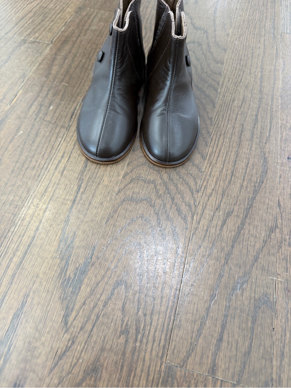 Dark Brown Leather Chelsea-Style Ankle Boots